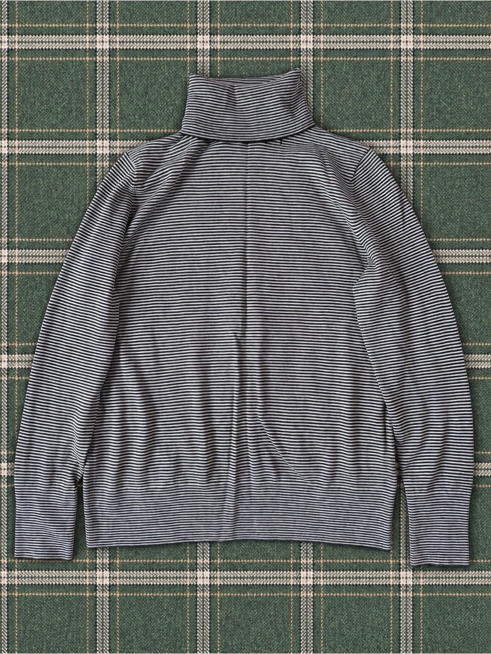 Gap Woman Black Striped Pure Wool Turtleneck Sweater MEDIUM Classic Minimal